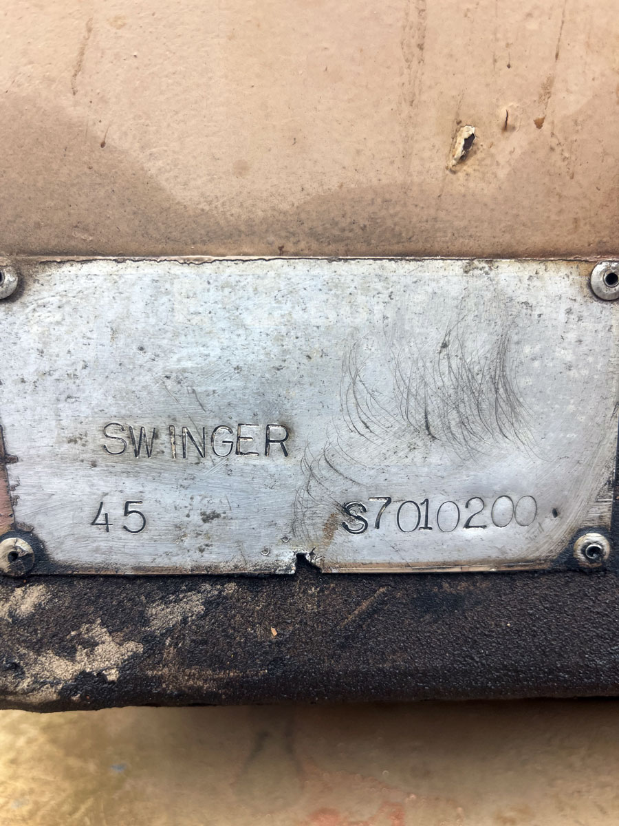 2021 Swinger 45 Pump Hoist